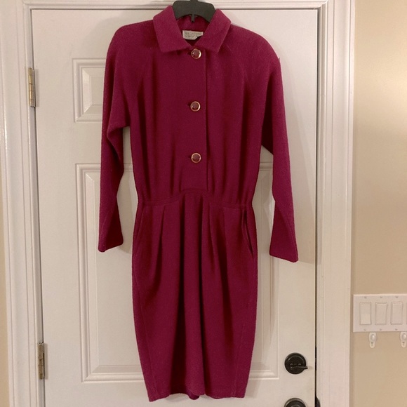 St. John Dresses & Skirts - St. John dress!  Red with red and gold buttons.  Size 10